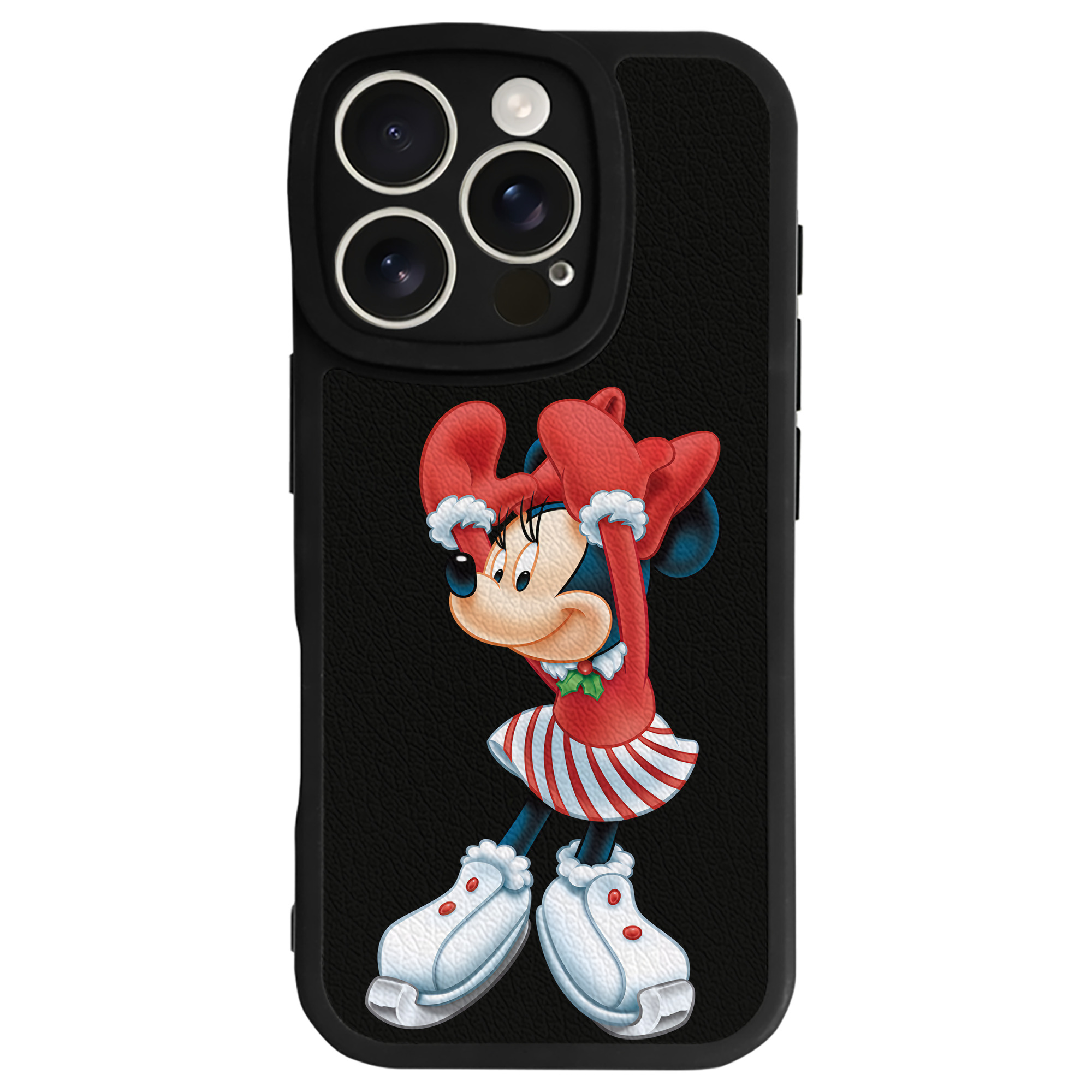 （画像用） ミッキーマウス Mickey Mouse 【iPhone 16シリーズ対応】シリコンスマホケース（レザー調） 材質：シリコン